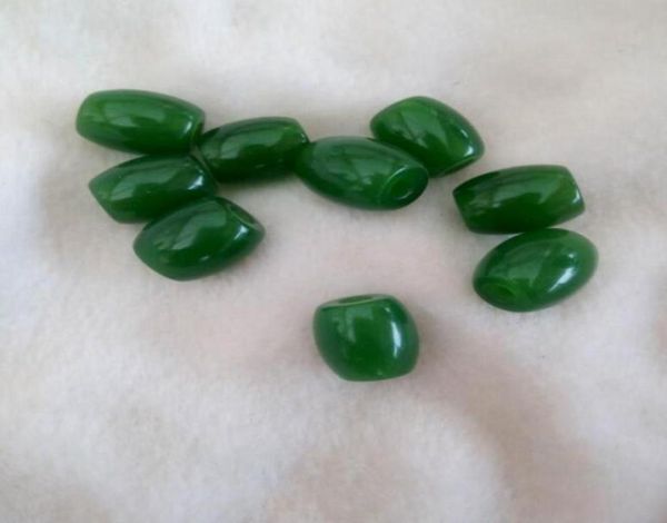 

china039s xinjiang an jade barrel beads 14 mm in diameter a249351883252865, Green;white