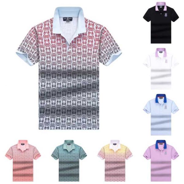 

men's polo shirts psycho bunny 2023 summer casual breathable catoon skull rabbit short sleeve t-shirt animal embroidery business fashio, White;black