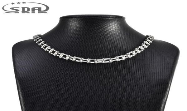 

sda new fashion motorcycles chain necklace 7mm45cm long biker chain stainless steel cuban chain man woman neckalce 2010136016727, Silver
