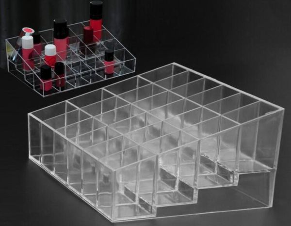 

24 grid acrylic makeup organizer storage box cosmetic box lipstick jewelry box case holder display stand make up organizer6847532