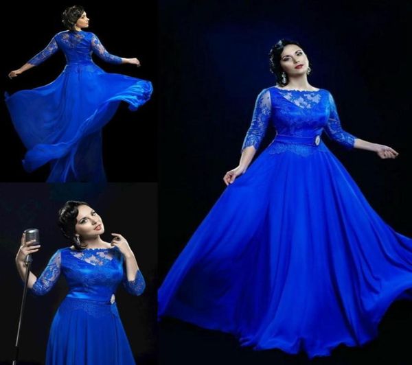 

charming plus size lace evening dresses chiffon sheer 34long sleeves vestidos de festa party dress prom formal pageant celebrity 5937691, Black;red