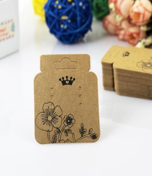 

100pcs 5245cm brown earring packing card printing paper jewelry packaging card8370099