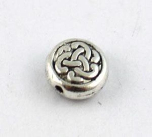 

120pcs tibetan silver metal celtic knot flat beads 95mm a89345197865, Black