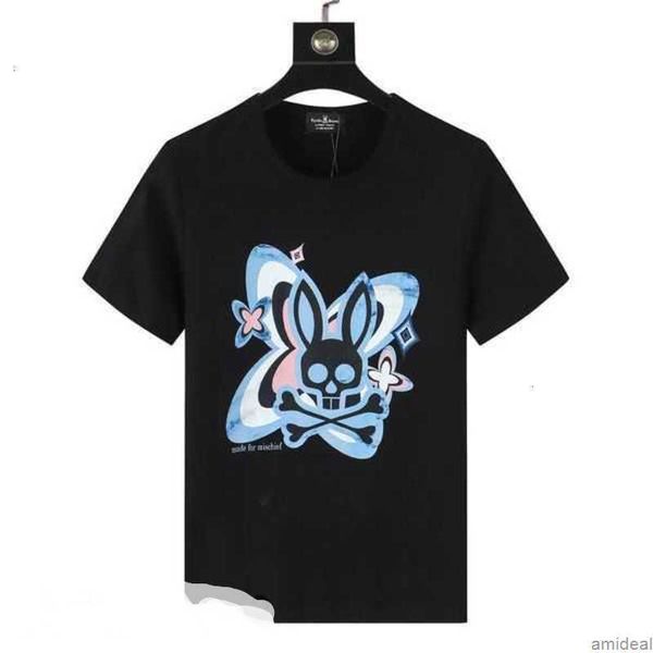 

men's t-shirts designer psychos bunny tees boys and girls shirts skull rabbit print breathable casual women's round neck high stre, White;black