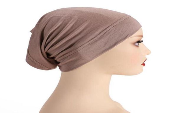 

scarves women inner hijab caps muslim stretch turban cap islamic underscarf bonnet hat female headband soft jersey2844325, Blue;gray