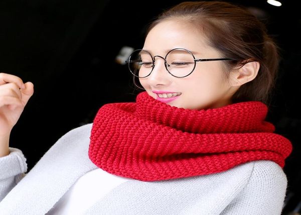 

10pcslot women winter warm infinity 2 circle cable knitted cowl neck long scarf shawl infinity scarf1122380, Blue;gray