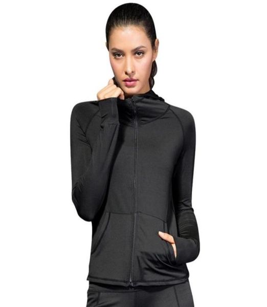 

2020 new arrive women jacket hoodie sportswear windbreaker gym workout clothes zipper breathable fitness running yoga sweatshirt625032124, Black;red