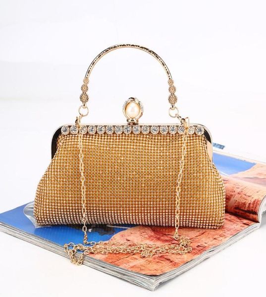 

crossborder dinner handbags with water drill purely handinserted6751022, Black
