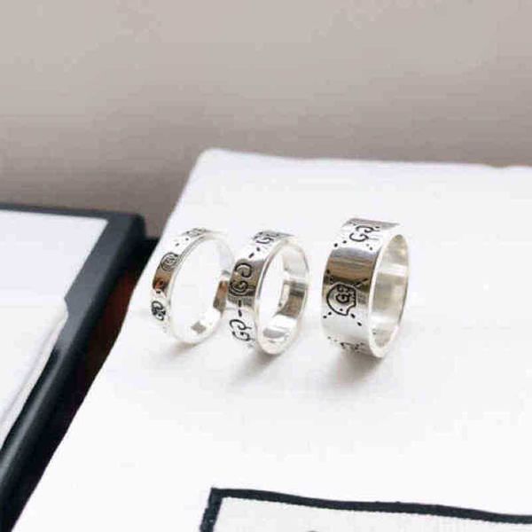 

designer jewelry bracelet necklace ring elf original scan skull personality trend couple pair 9mm ring, Silver