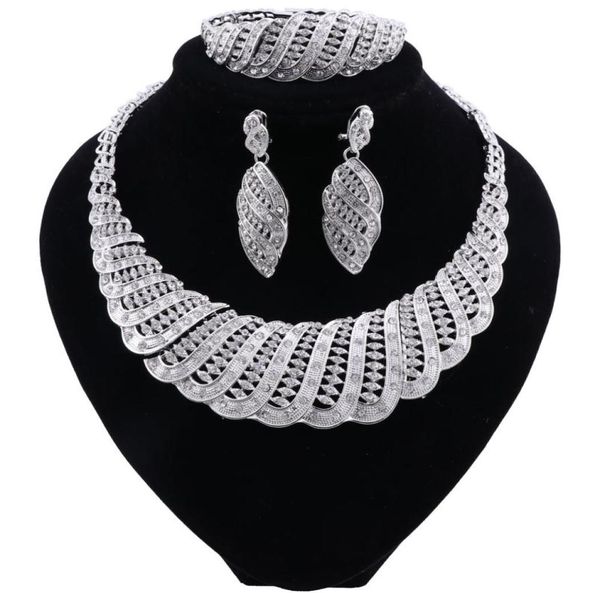

new nigerian wedding woman accessories jewelry set whole statement brand jewelry set dubai silver plated jewelry set1906129, Slivery;golden
