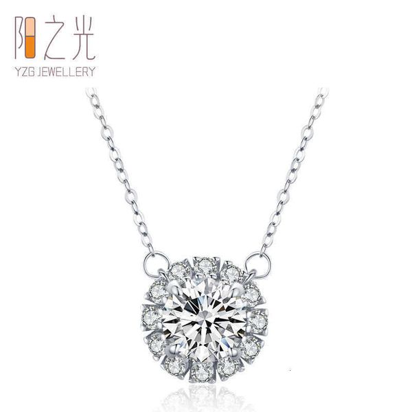 

jewelry minority design s925 sterling silver necklace women's light luxury glittering zirconium pendant clavicle chain high-grade sense, Black