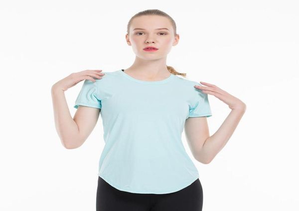 

fitness women yoga running quick dry short sleeve tshirts mesh workout sport compression tights gym clothes4636626