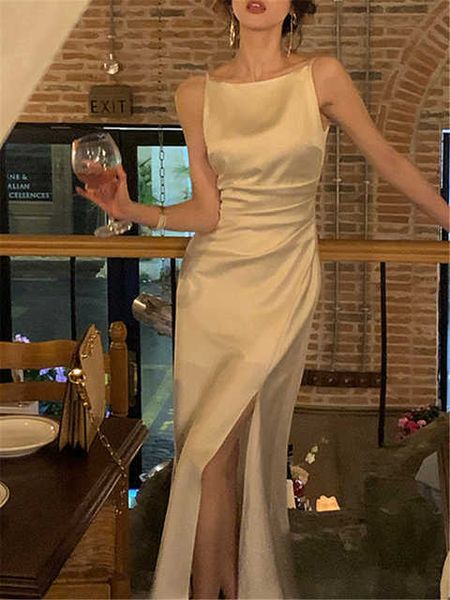 

strapless dress women elegant 2023 summer fashion evening party lady vestido vintage spring female clothes midi satin dresses, Black;gray
