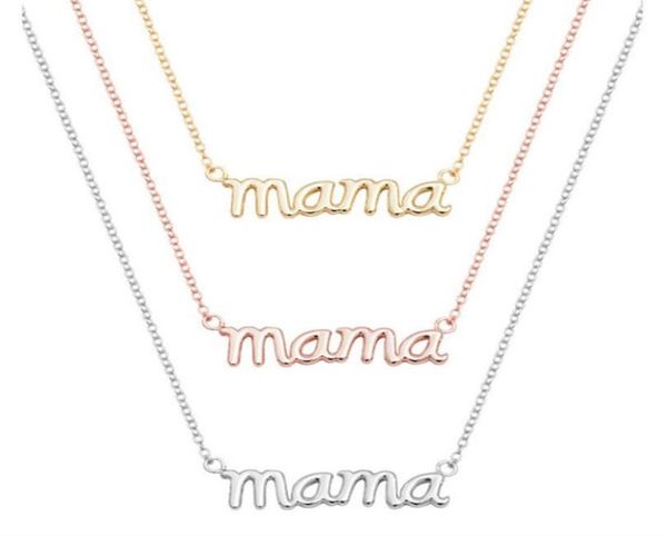 

10pcs small mama mom mommy letters necklace stamped word initial love alphabet mother necklaces for thanksgiving mother039s day3738399, Silver