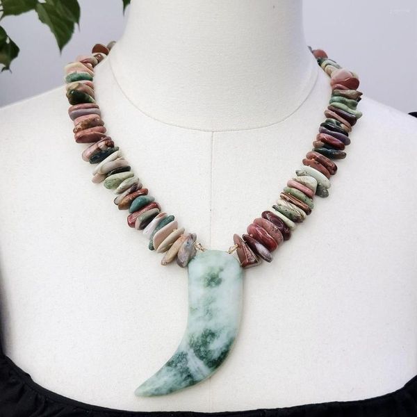 

pendant necklaces lii ji real stone jades necklace 57cm jaspers women stock sale jewelry gift, Green;white