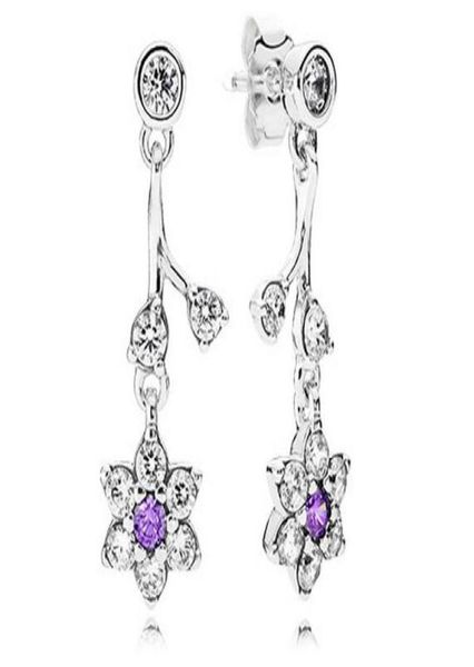 

2016 new 100 authentic 925 sterling silver earrings forget me not drop earrings fit for pandora charms jewelry diy 1pair lot who7234005, Golden;silver
