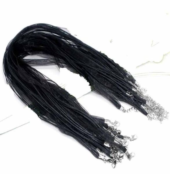

fashion black organza voile ribbon necklaces pendants chains cord 18quot jewelry diy making7061616, White;red