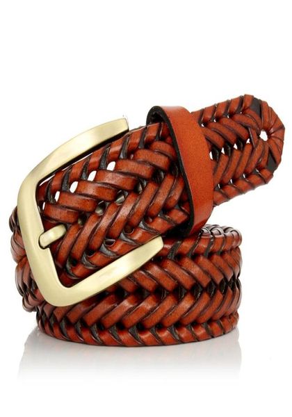 

new braided belt man fashion mens belts genuine leather good cow second layer skin straps men for jeans girdle male9433407, Black;brown