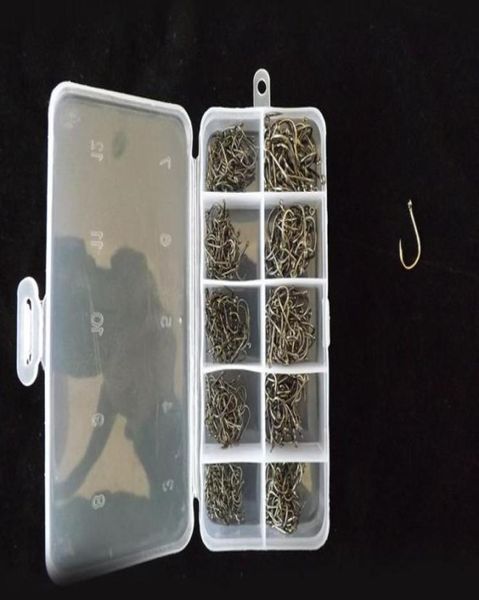 

500pcs box 10size black nickle carp fishing iseama hook wide mouth hook4836472
