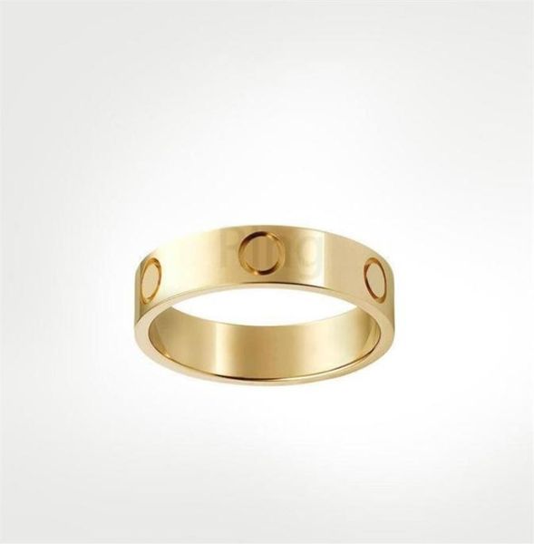 

4 mm 5mm titanium steel silver love ring designer designed for men and women with rose gold jewelry couples ring gift7138057