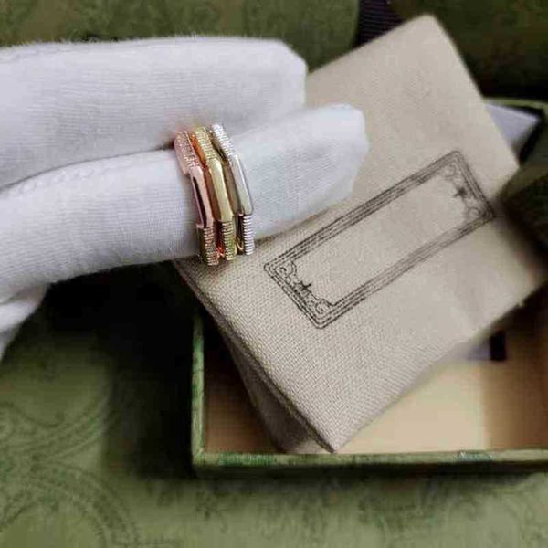 

designer jewelry bracelet necklace ring accessories mirror stripe overlapped ring valentine's day gift, Silver