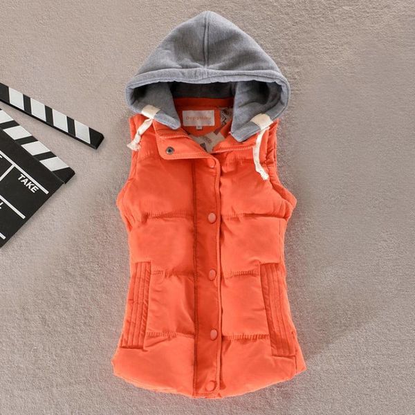 

vests autumn and winter women's vest fashion dismantling cap down cotton vest waistcoat vest for women sleeveless jacket women m6xl, Black;white