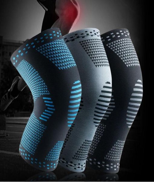 

1 pair new nylon weaving elastic sports knee pads breathable knee support brace running fitness hiking cycling knee protector6327657, Black;gray