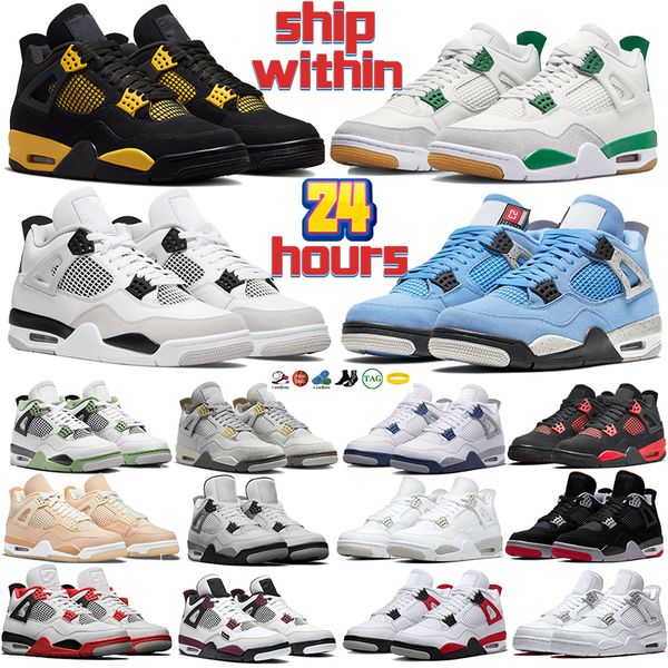 

designer 4 4s basketball shoes x pine green thunder 2023 military black university blue seafoam black cat pn dust men sneakers motorsports w