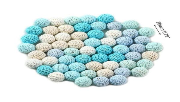 

pacifiers 60pcs 20mm chunky round crochet wooden beads baby teether nursing making crafts3081119