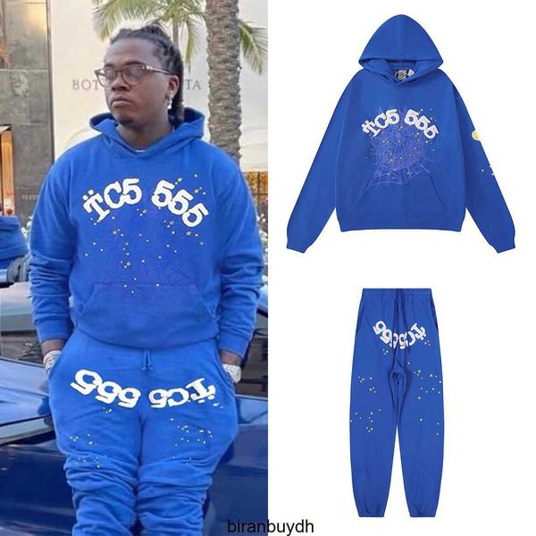 

men's hoodies sweatshirts young thug biber sp5der 555555 foam printed pure cotton hoodie sweater and women's fashion, Black