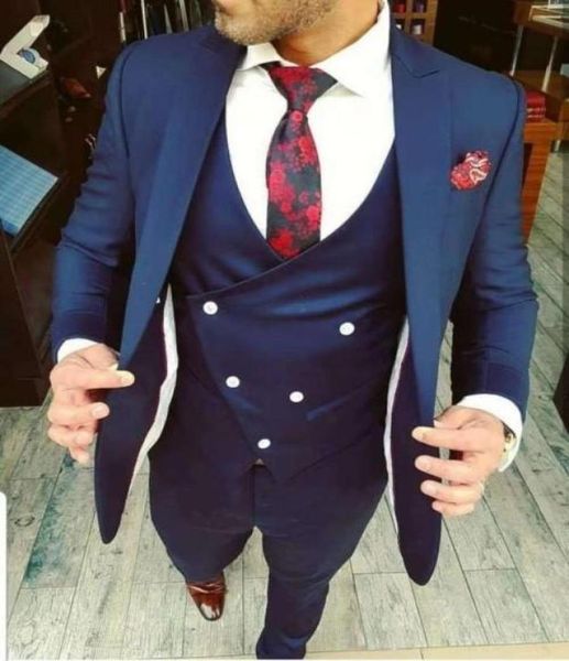 

custommade one button groomsmen peak lapel groom tuxedos men suits weddingpromdinner man blazerjacketpantstievest a112170330, Black;gray