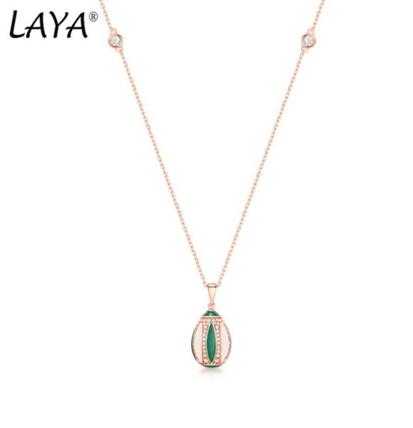 

laya pendant necklace for women 925 silver sterling silver bohemian style round accessories fine jewelry handmade enamel 2022 tren8251748
