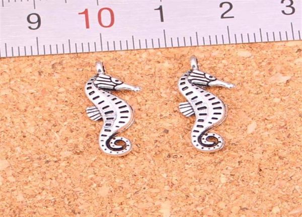 

127pcs charms double side seahorse hippocampus antique silver plated pendants making diy handmade tibetan silver jewelry 22 8mm3044143303, Bronze;silver