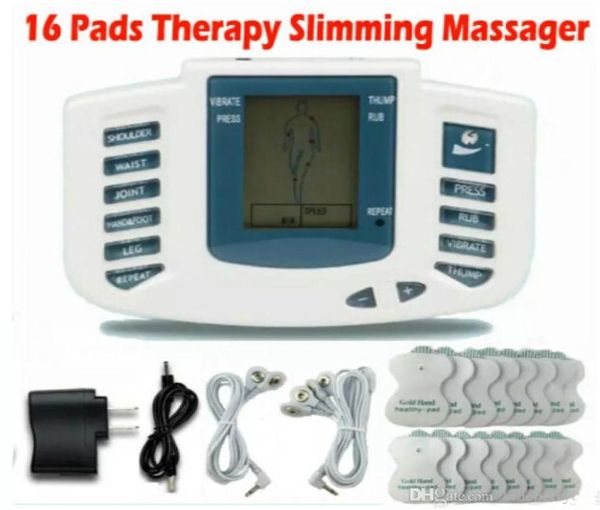 

electrical stimulator full body relax muscle therapy massager massage pulse tens acupuncture health care machine 16 pads4791326