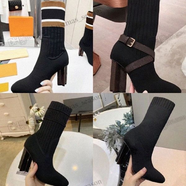 

boots women designer silhouette ankle boot black stretch ladies high heel sock flat sock sneaker winter womens dust bagi71p#
