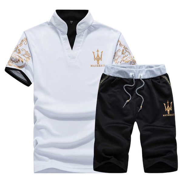 

men's tracksuits summer short-sleeved casual sports suit men's summer shorts korean fashion men's youth outdoor wear, Gray