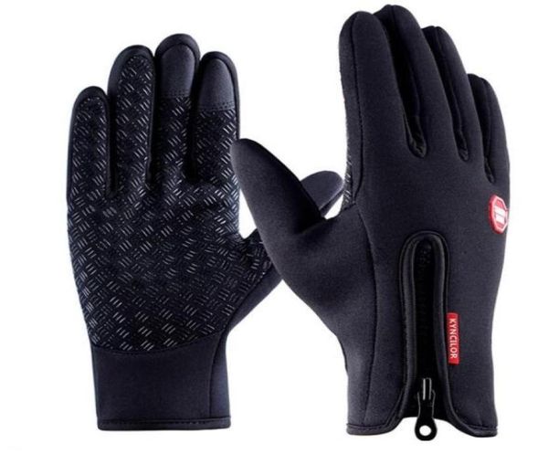

ouch screen gloves cold proof men women sport gloves fleece thickened winter outdoor riding ski warm waterproof training yakud3788186, Black