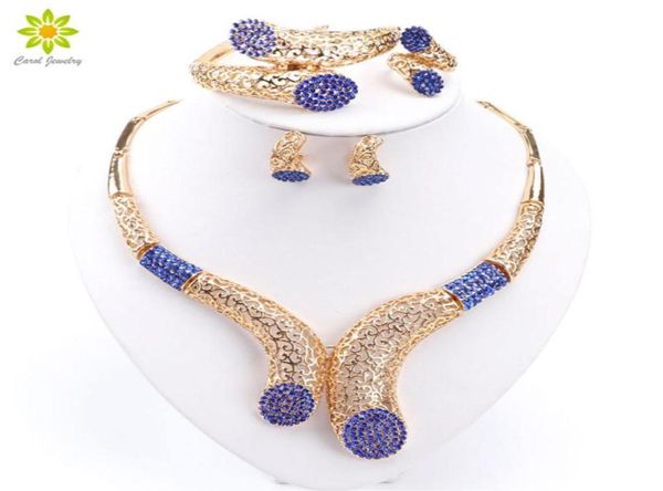 

new dubai african gold plated necklace bracelet earrings ring costume jewelry sets women wedding jewellery332t2162620, Slivery;golden