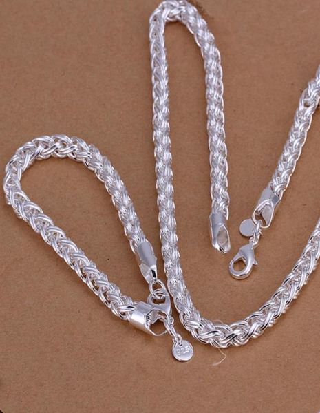 

high grade 925 sterling silver ed ring piece men jewelry set dfmss059 brand new factory direct 925 silver necklace bracelet6962632