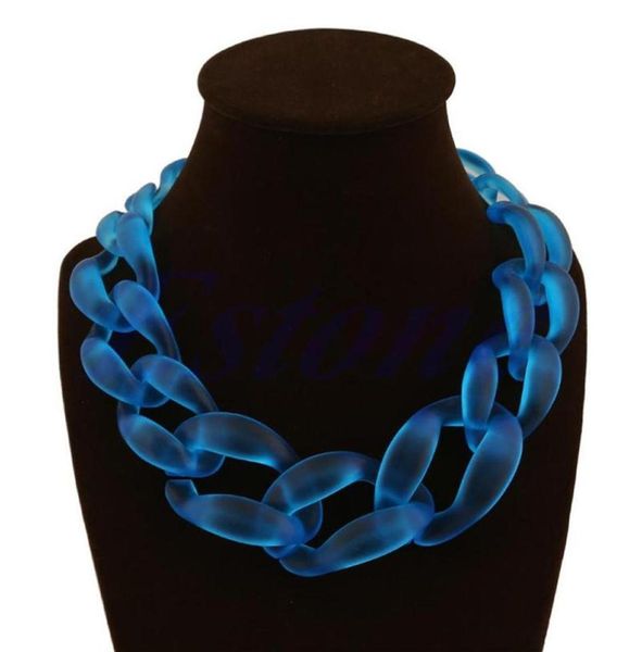 

javrick lackingone acrylic collar chunky choker statement bib chain necklace pendants 5 color25541298775, Silver