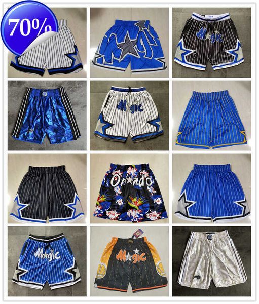 

orlando''magic''men throwback basketball shorts pocket, Black