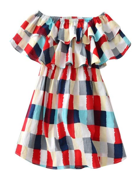 

kids designer clothes girls dresses ins spring styles european and american girl cotton plaid dress2652689, Red;yellow