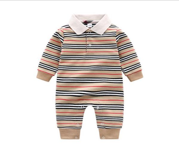 

kids clothing baby boy girl jumpsuits rompers onepiece long sleeve 100 cotton clothes 12 years old striped lapel knitting4677993, Blue