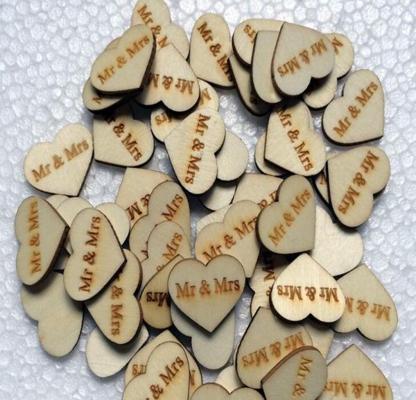 

300pcs wooden button with mrsmr letter for table ornaments wedding decoration pography props2659804