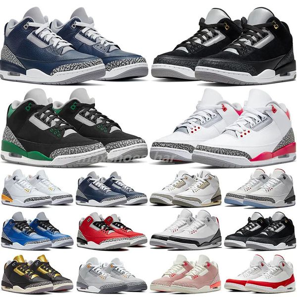 

3s basketball shoes 3 men sneakers white cement pine green fire red cardinal dark iris neapolitan muslin desert elephant gold mens women out
