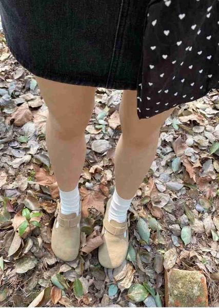 

2023 spring/summer college style casual versatile bucken shoes lazy person single shoe one foot pedal bean shoes female, Black