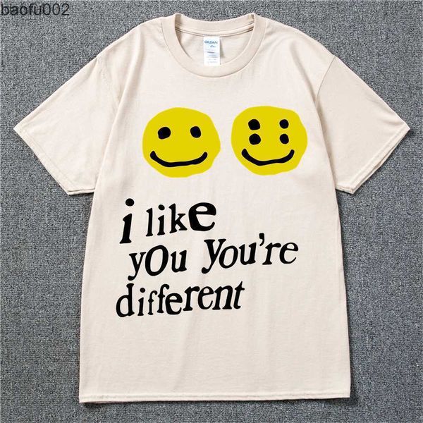 

men's t-shirts men's t-shirts 19ss cpfm xyz tshirt graffiti smile face cpfm.xyz w.w.c.d i like you hip hop streetwear tee cpfm t-s, White;black