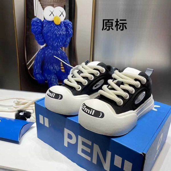 

white deer yu yan same ugly and cute big head shoes 2023 summer new open smile thick sole elevated canvas casual shoes99