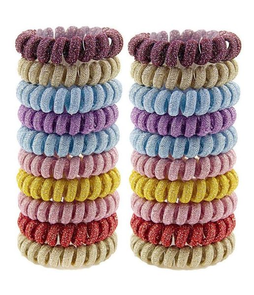 

55cm cloth telephone wire cord hair tie big girls children elastic hairbands ring rope women bracelets scrunchy8370684, Slivery;white