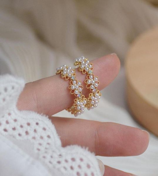 

stud arrival delicate zircon cz c earrings for women 14k gold plated pearl flower8314501, Golden;silver